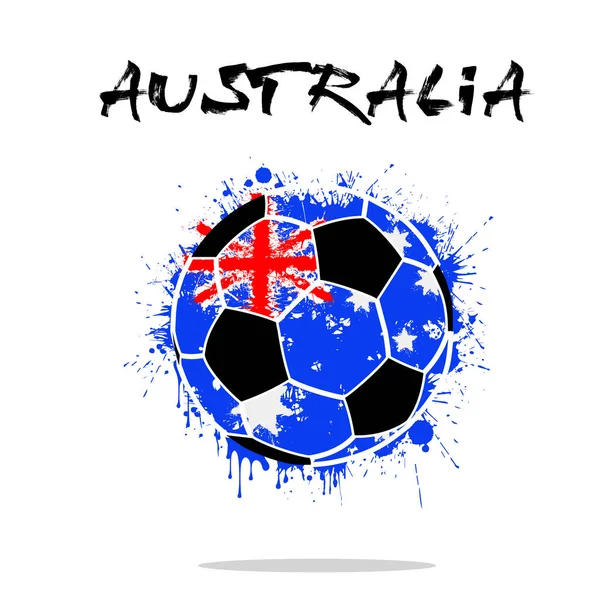 抽象的なサッカー ボールとしてオーストラリアの国旗 — ストックベクタ