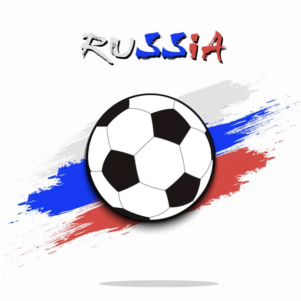 Futbol topu Rus bayrağı arka planı — Stok Vektör