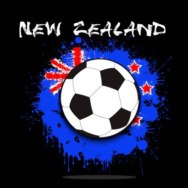 Futbol topu arka planı Yeni Zelanda bayrağı