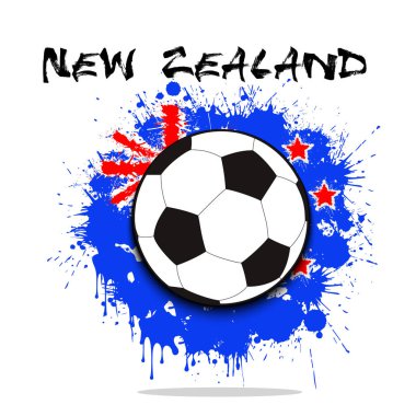 Futbol topu arka planı Yeni Zelanda bayrağı