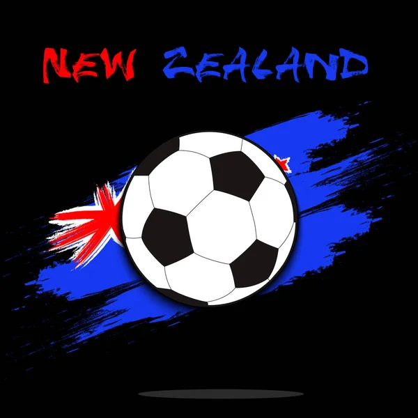 Futbol topu arka planı Yeni Zelanda bayrağı
