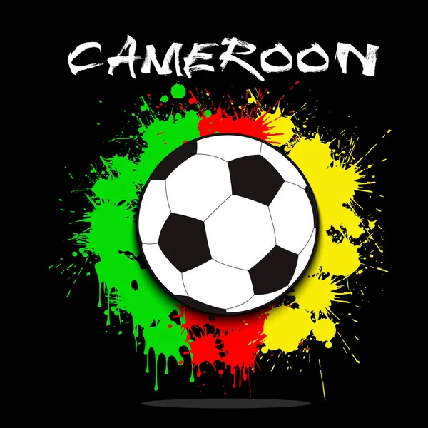 足球球喀麦隆国旗背景 — 图库矢量图片