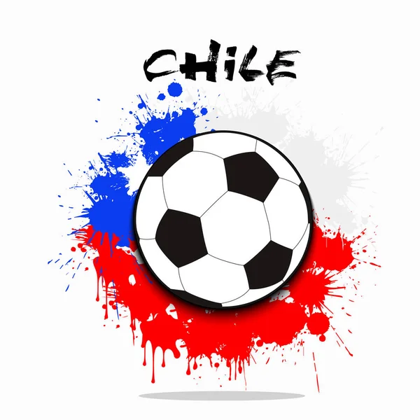 Banner επιγραφή Χιλή και το μπάλα κολλάει στα σχοινιά — Διανυσματικό Αρχείο