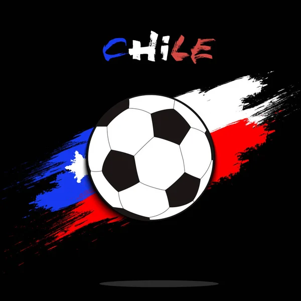 Banner l'iscrizione Cile e palla appendere alle corde — Vettoriale Stock