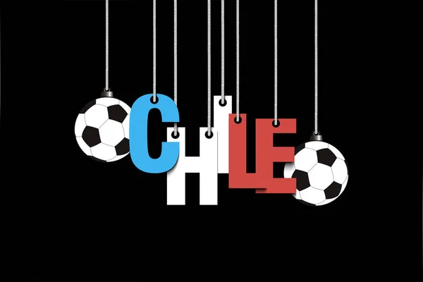 Banner mit der Aufschrift Chili und Ball hängen an den Seilen — Stockvektor