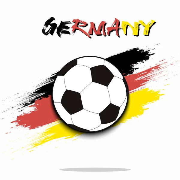 Banner mit der Aufschrift Deutschland und Ball hängen an den Seilen — Stockvektor