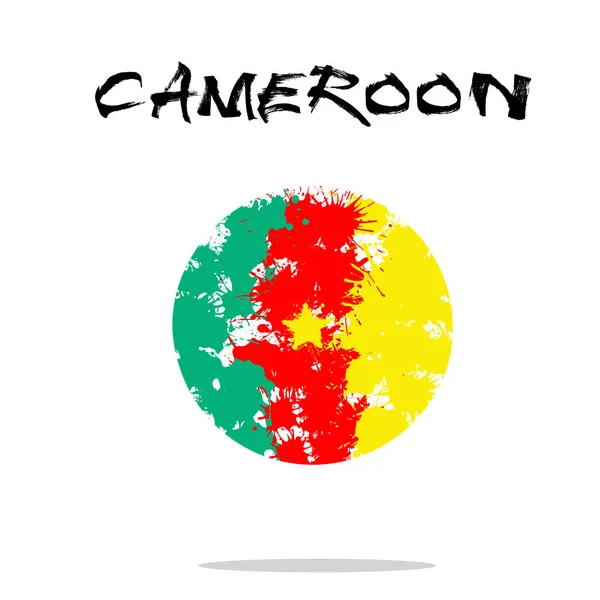 Bandiera del Camerun da macchie di vernice — Vettoriale Stock