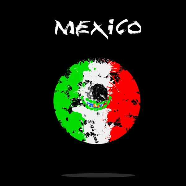 Bandera de México de manchas de pintura — Vector de stock