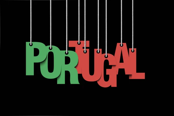 Η λέξη Πορτογαλία κολλάει στα σχοινιά — Διανυσματικό Αρχείο