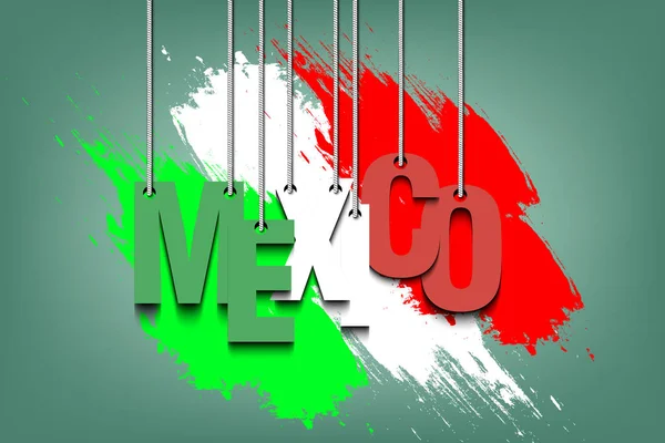 La parola Messico è appesa alle corde — Vettoriale Stock