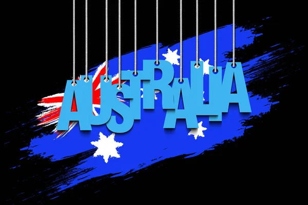 ロープでハングアップする単語オーストラリア — ストックベクタ