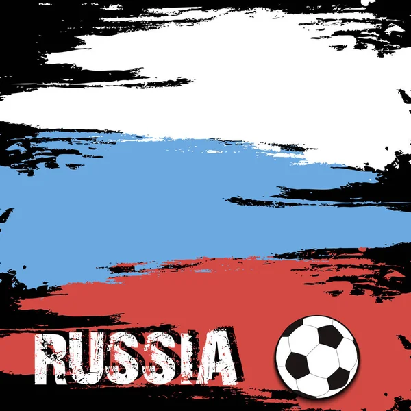 ロシアの背景に単語のロシアとサッカー ボール — ストックベクタ