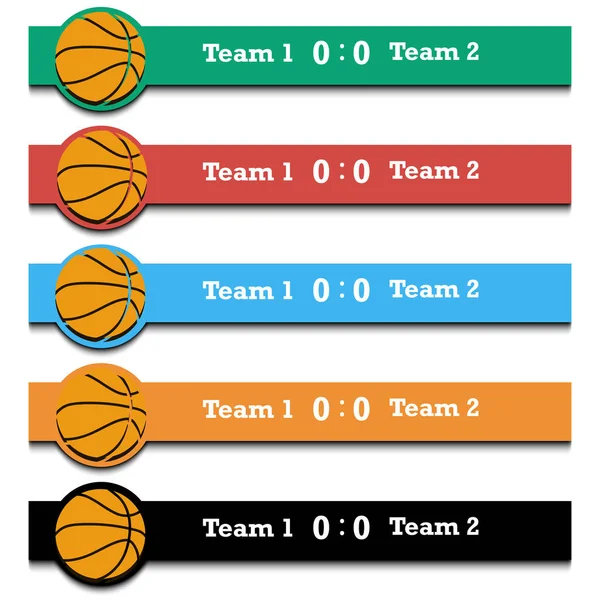 Set score of the basketball match — Stock Vector
