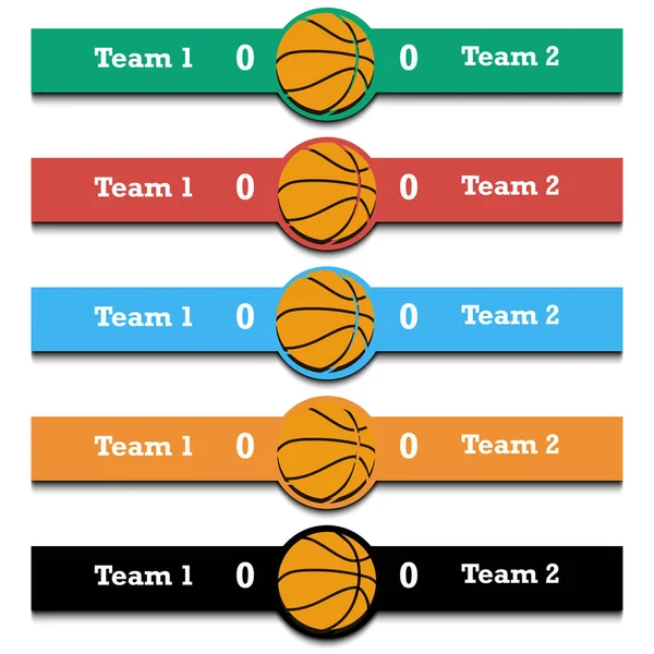 Set score of the basketball match — Stock Vector