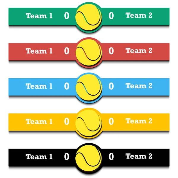 Set punteggio della partita di tennis — Vettoriale Stock