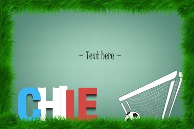 Word Şili ve kapıdaki bir futbol topu olan bir çerçeveye