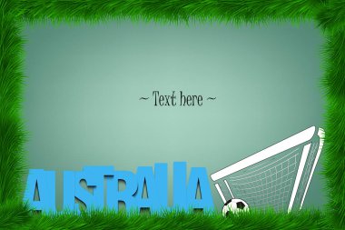 Kelime Avustralya ve kapıdaki bir futbol topu olan bir çerçeveye