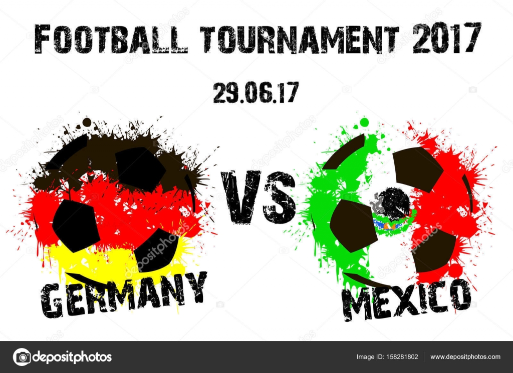 Jogo de futebol de bandeira Alemanha vs México — Vetor de ...