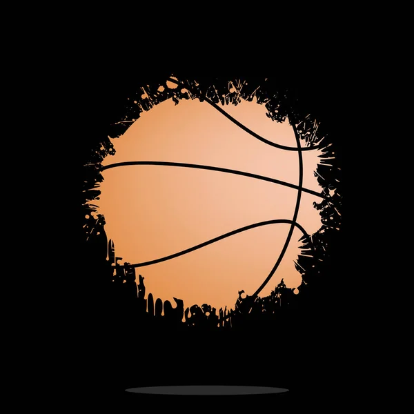 Fondo pelota de baloncesto abstracta de manchas — Vector de stock