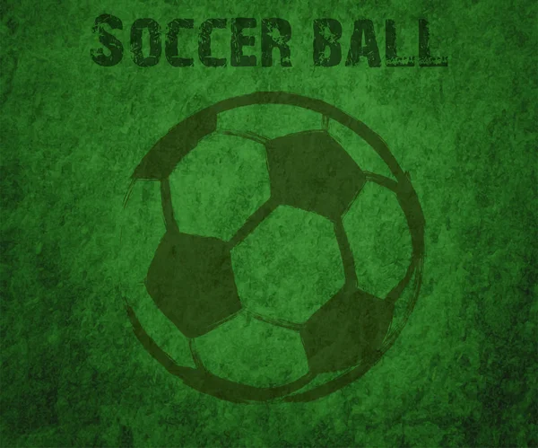 Bola de futebol abstrata desenhada sobre um fundo verde — Vetor de Stock