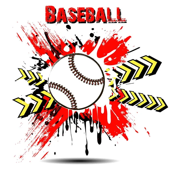 Hintergrund abstrakter Baseballball aus Klecksen — Stockvektor