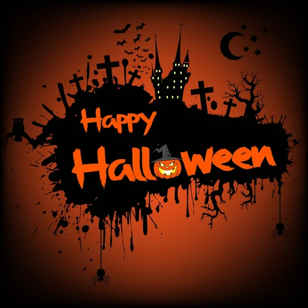 Banner fröhliches Halloween auf isoliertem Hintergrund — Stockvektor