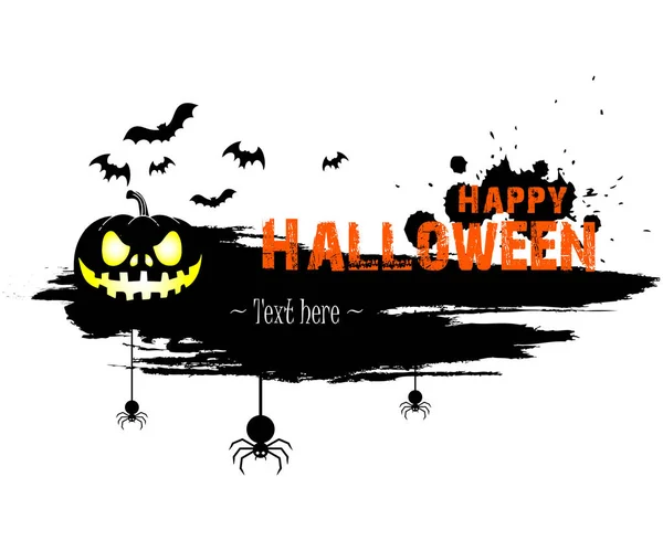 Banner feliz halloween sobre fondo aislado — Vector de stock