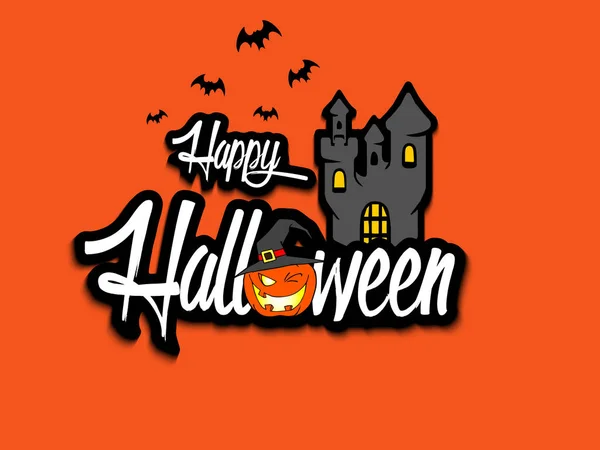 Banner feliz halloween sobre fondo aislado — Vector de stock