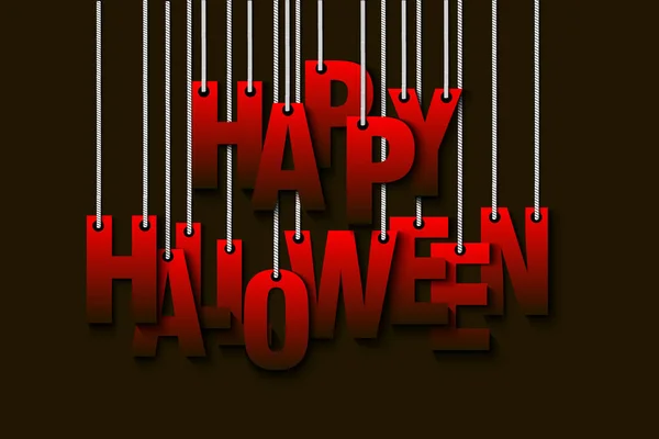 Lettere felice Halloween appeso su una corda — Vettoriale Stock