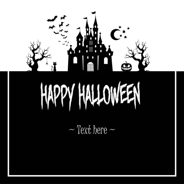 Cadre Halloween heureux sur fond isolé — Image vectorielle