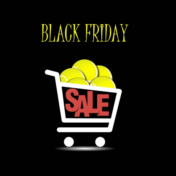 Black Friday koop tennisbal — Stockvector