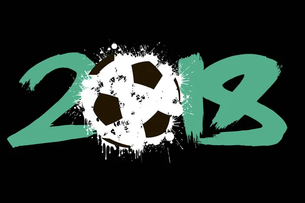 Анотація номер 2018 і футбольний м'яч — стоковий вектор
