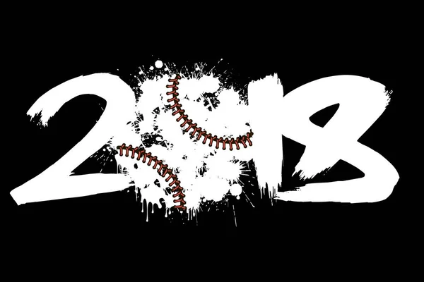 Abstraktní číslo 2018 a baseball — Stockový vektor