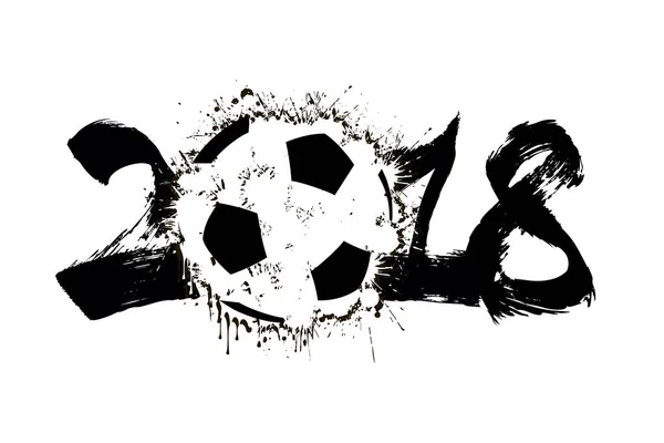 Número abstracto 2018 y pelota de fútbol — Vector de stock