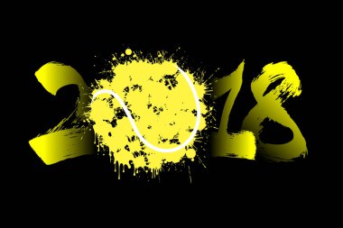 Soyut numarası 2018 ve tenis topu