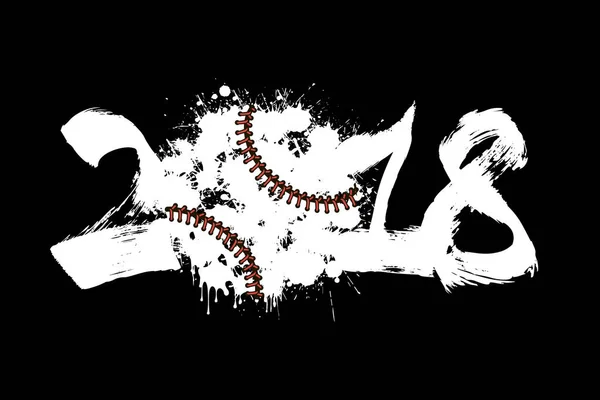 Abstrakta antal 2017 och baseball — Stock vektor