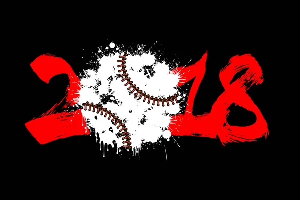 Abstraktní číslo 2017 a baseball — Stockový vektor