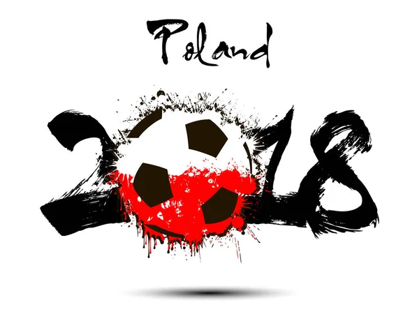 Número abstracto 2018 y bola de fútbol blot — Archivo Imágenes Vectoriales