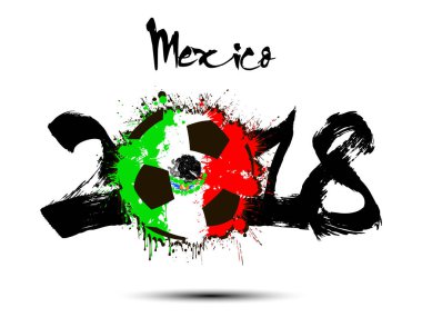 Soyut numarası 2018 ve futbol topu leke