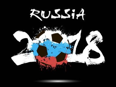 Soyut numarası 2018 ve futbol topu leke