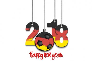 Yeni yıl sayıları 2018 ve futbol topu