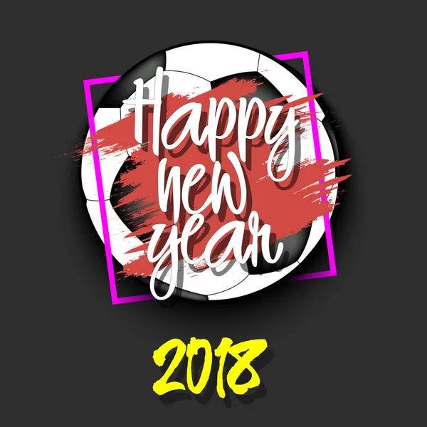 Fútbol y feliz año nuevo — Vector de stock