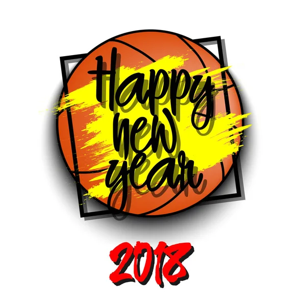 Basketball and happy new year — Stock Vector