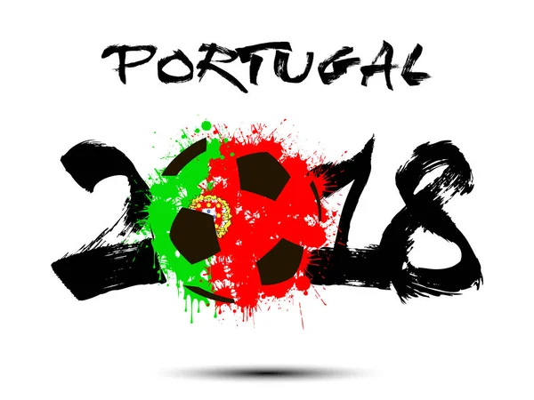 Número abstrato 2018 e bola de futebol blot —  Vetores de Stock