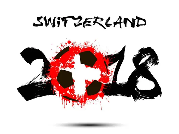 抽象的な数 2018 とサッカー ボールのしみ — ストックベクタ