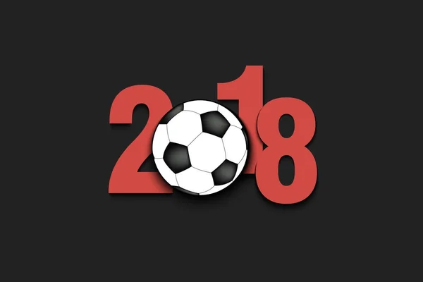 Voetbal en de nummers van het nieuwe jaar 2018 — Stockvector