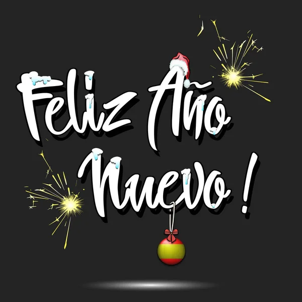 Frohes neues Jahr auf Spanisch — Stockvektor