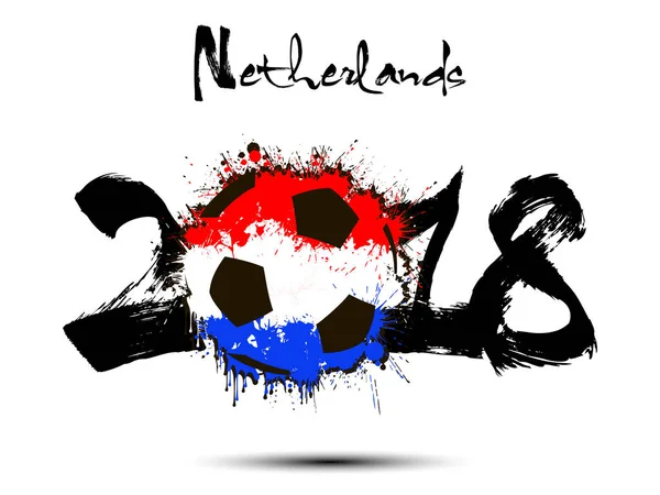 Numéro abstrait 2018 et tache de ballon de football — Image vectorielle