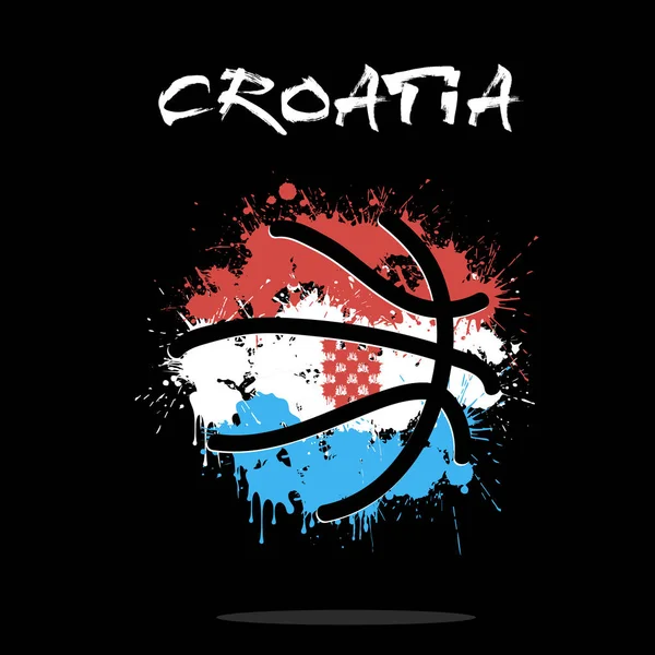 Vlag van Kroatië als een abstracte basketbal bal — Stockvector