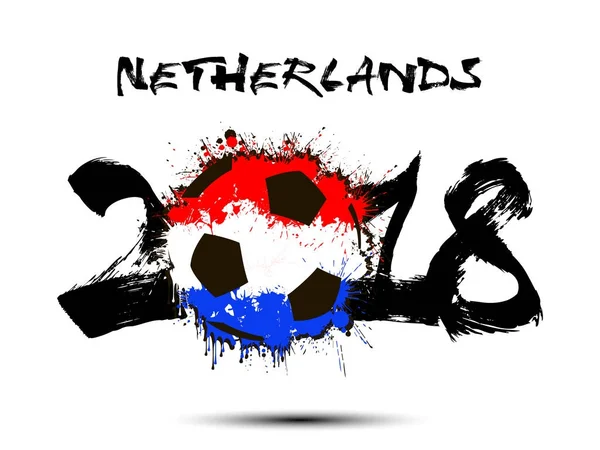 Numéro abstrait 2018 et tache de ballon de football — Image vectorielle